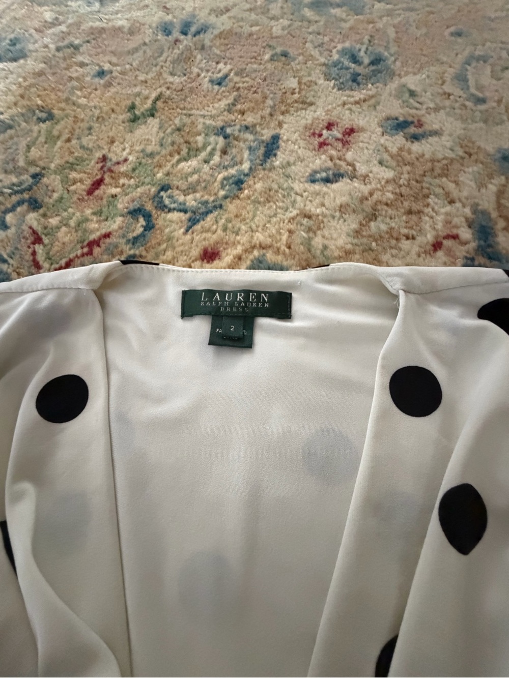 Lauren Ralph Lauren White Dress with Black Polka Dots - Picture 2 of 2